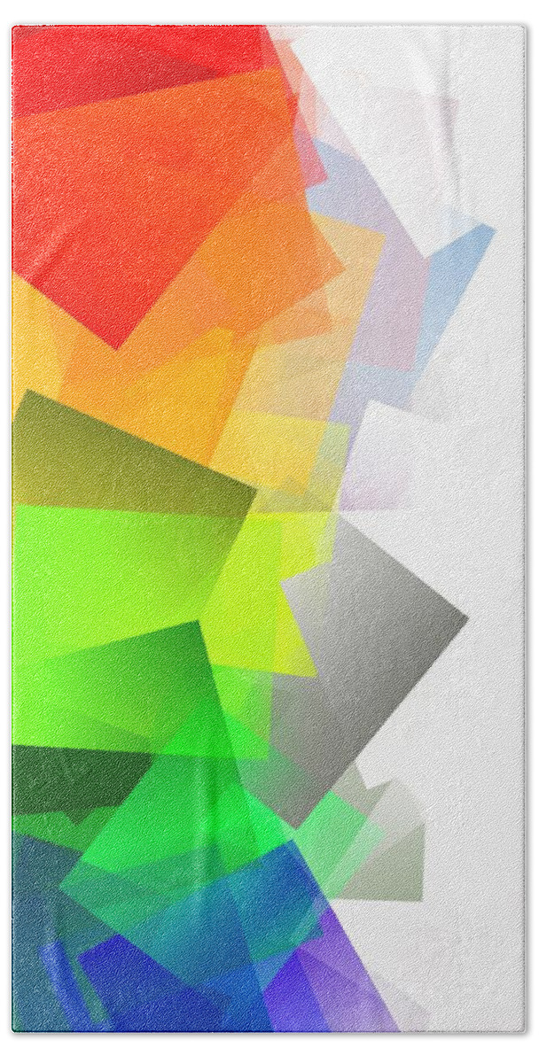 Abstract Bath Towel featuring the digital art Simple Cubism Abstract 143 by Chris Butler