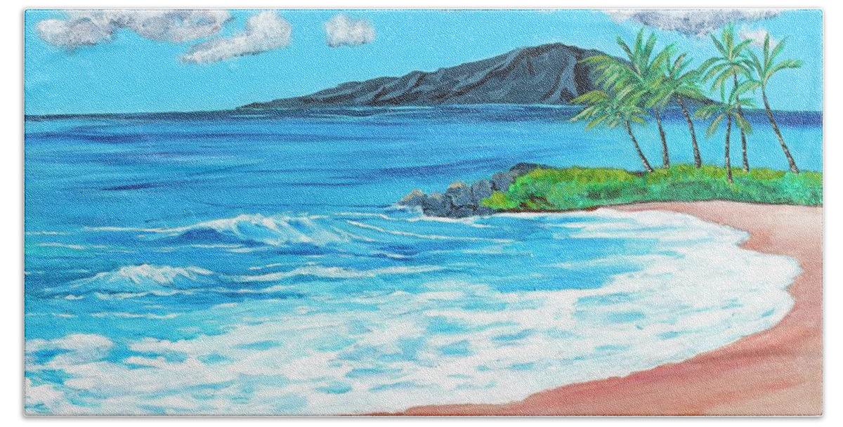  Beaches Bath Towel featuring the painting Simply Maui 18 x 24 by Santana Star