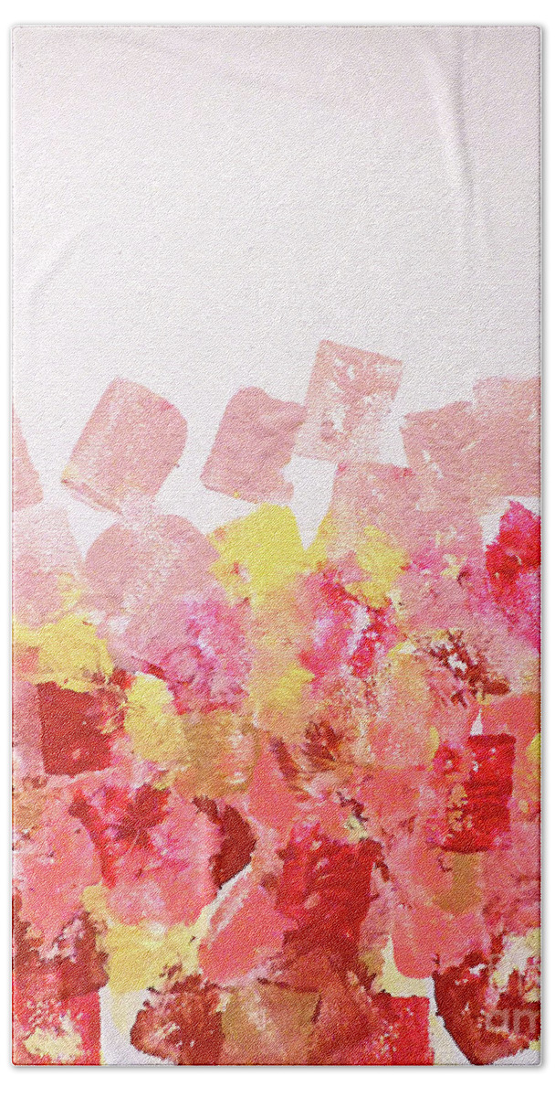 Pink Minimal Hand Towel featuring the painting Simply Soft by Jilian Cramb - AMothersFineArt