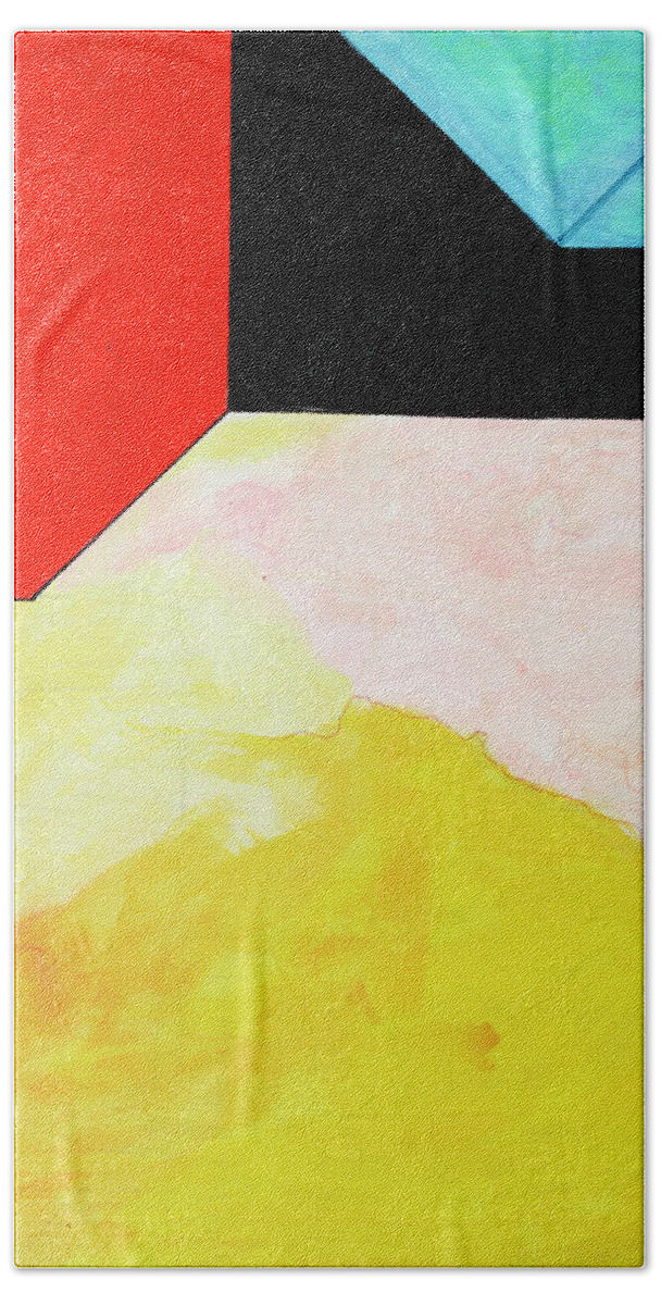 Abstract Hand Towel featuring the painting Sinfonia un bel giorno - Part 4 by Willy Wiedmann
