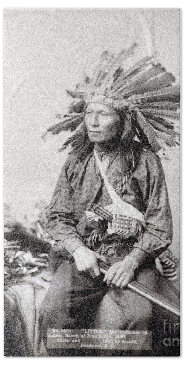 1890 Bath Towel featuring the photograph Sioux Leader, 1891 by Granger