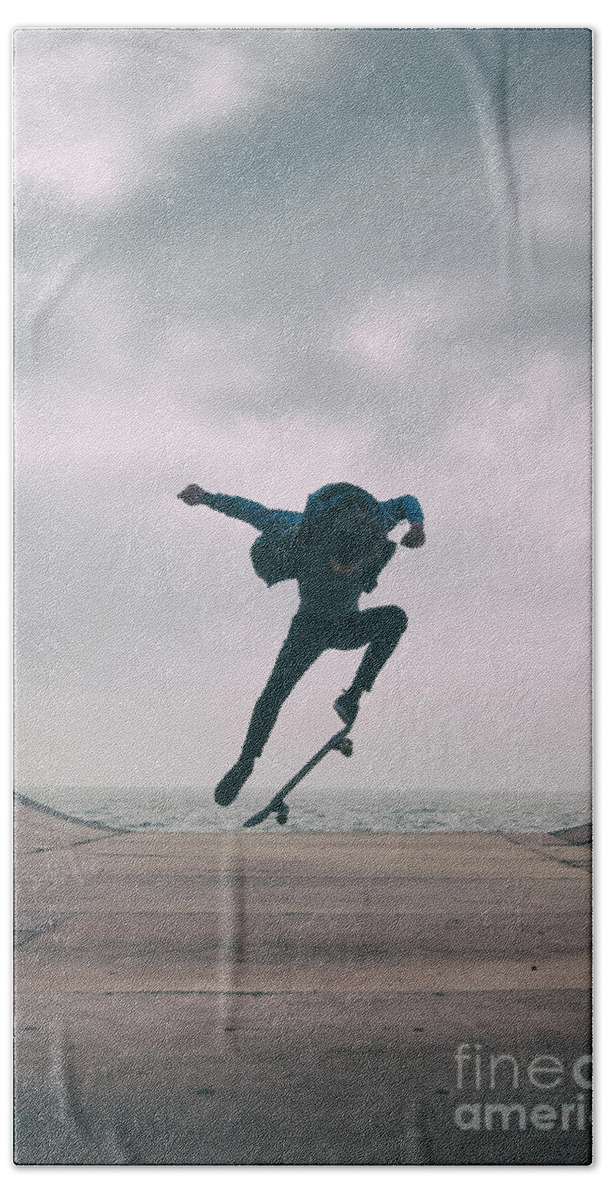 Skate Bath Towel featuring the photograph Skater Boy 004 by Clayton Bastiani