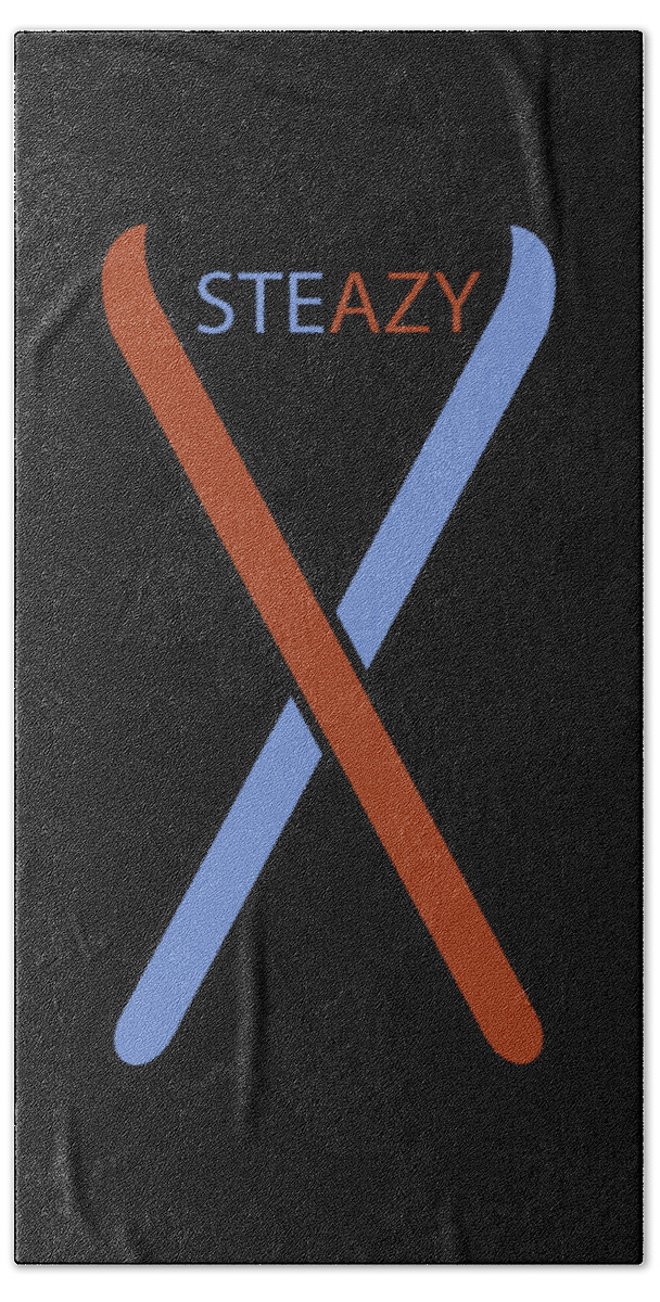 Style Hand Towel featuring the digital art Skiing Steazy Apparel by David Millenheft