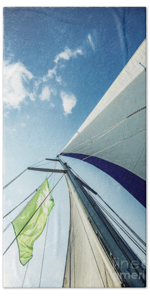 Aegis Bath Towel featuring the photograph Sky Sailing by Hannes Cmarits