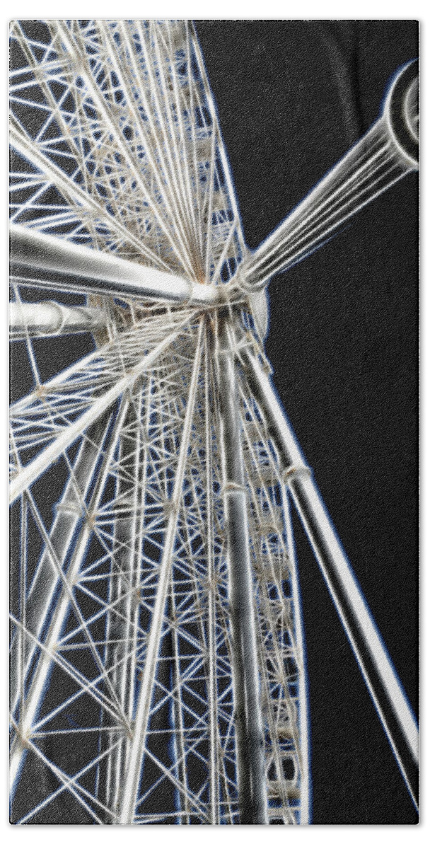 Sky Wheel Hand Towel featuring the photograph Sky Wheel Aglow by Lorraine Baum