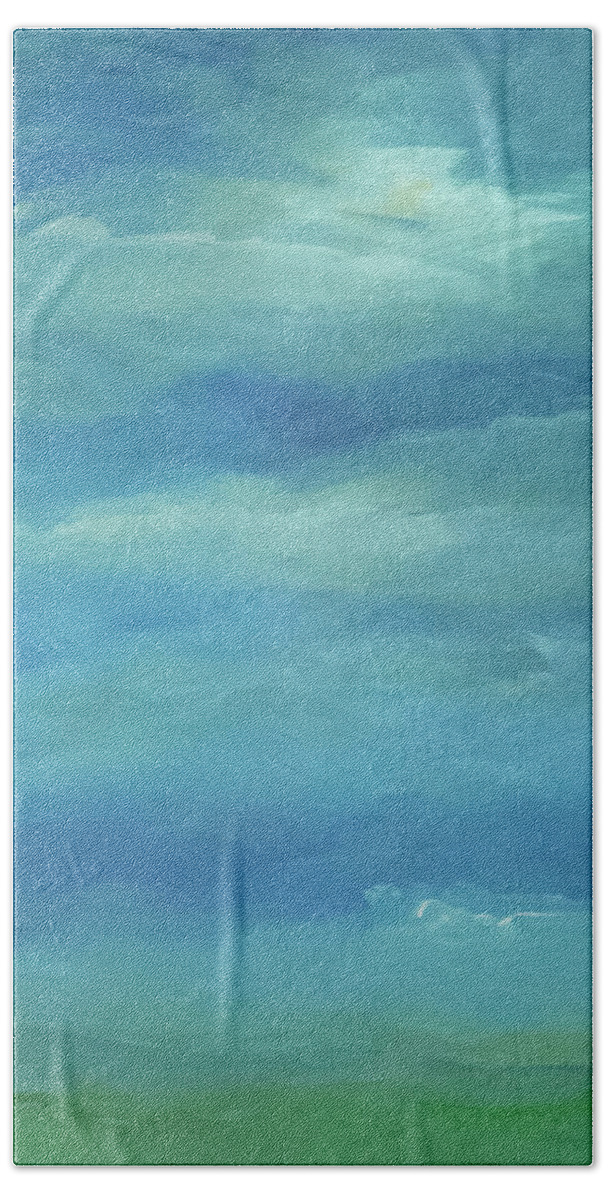 Sky Bath Towel featuring the painting Skyscape 617 by Tim Nyberg