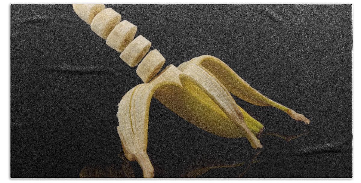Abstract Bath Towel featuring the photograph Sliced Banana by Gert Lavsen