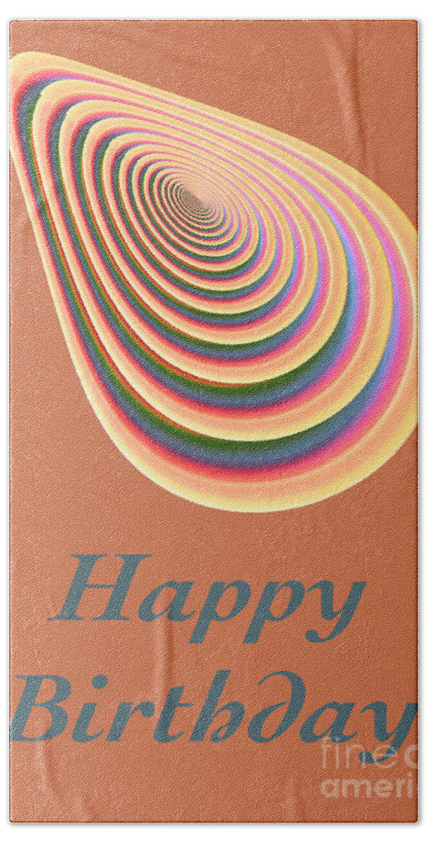 Photography Bath Towel featuring the digital art Slinky - Happy Birthday Card 2 by Wendy Wilton