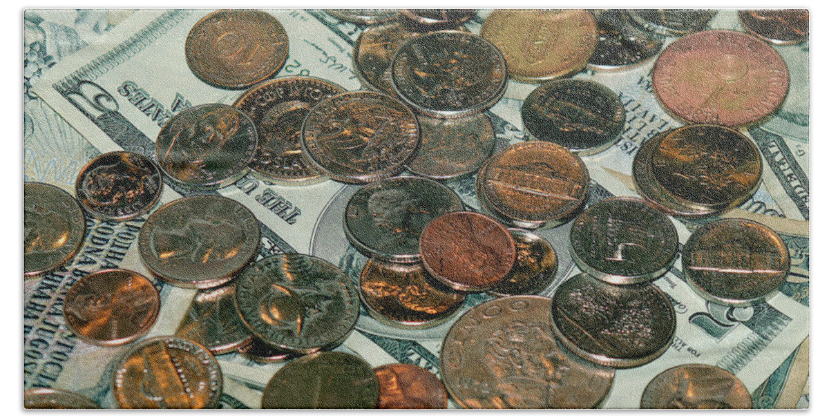 Coin Bath Towel featuring the photograph Small Change by Bob Johnson