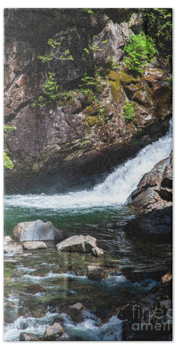 Cascade-mountains Bath Towel featuring the photograph Small Waterfall In Mountain Stream by Kirt Tisdale