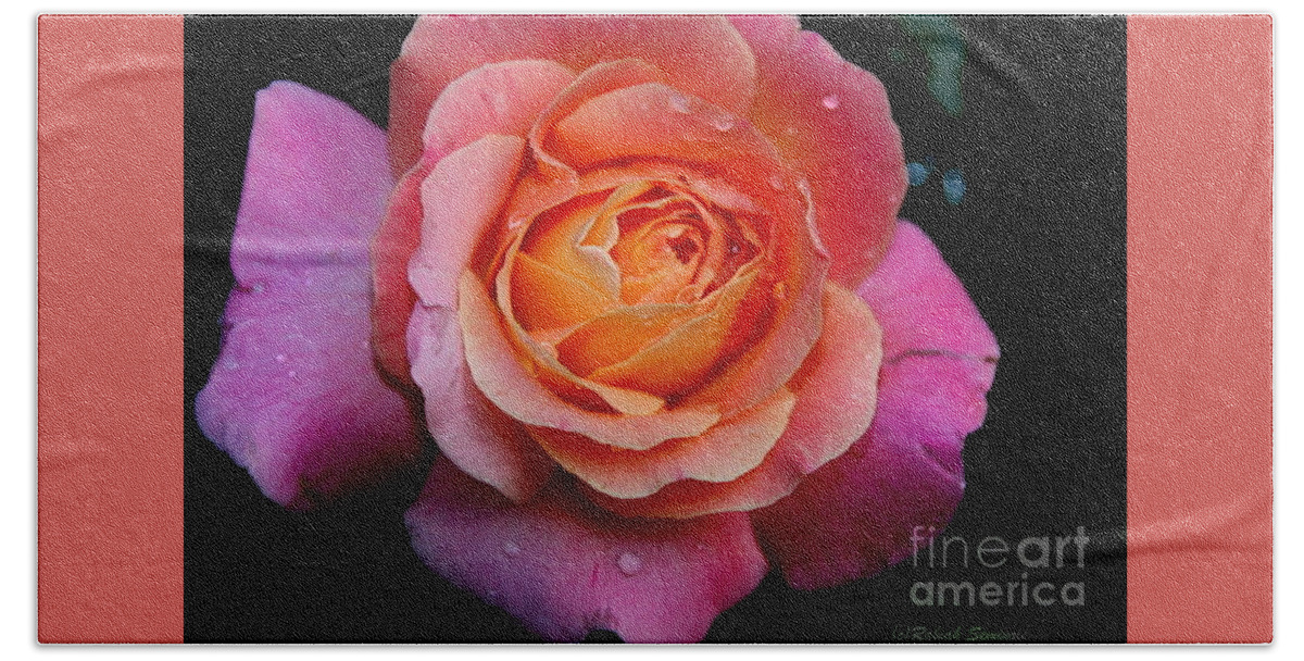Rose Hand Towel featuring the photograph Smell the Rose by Rabiah Seminole