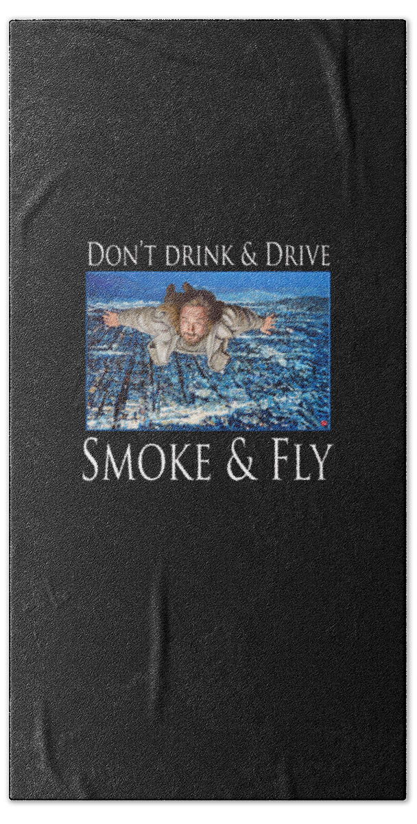 The Dude Bath Towel featuring the painting Smoke and Fly by Tom Roderick
