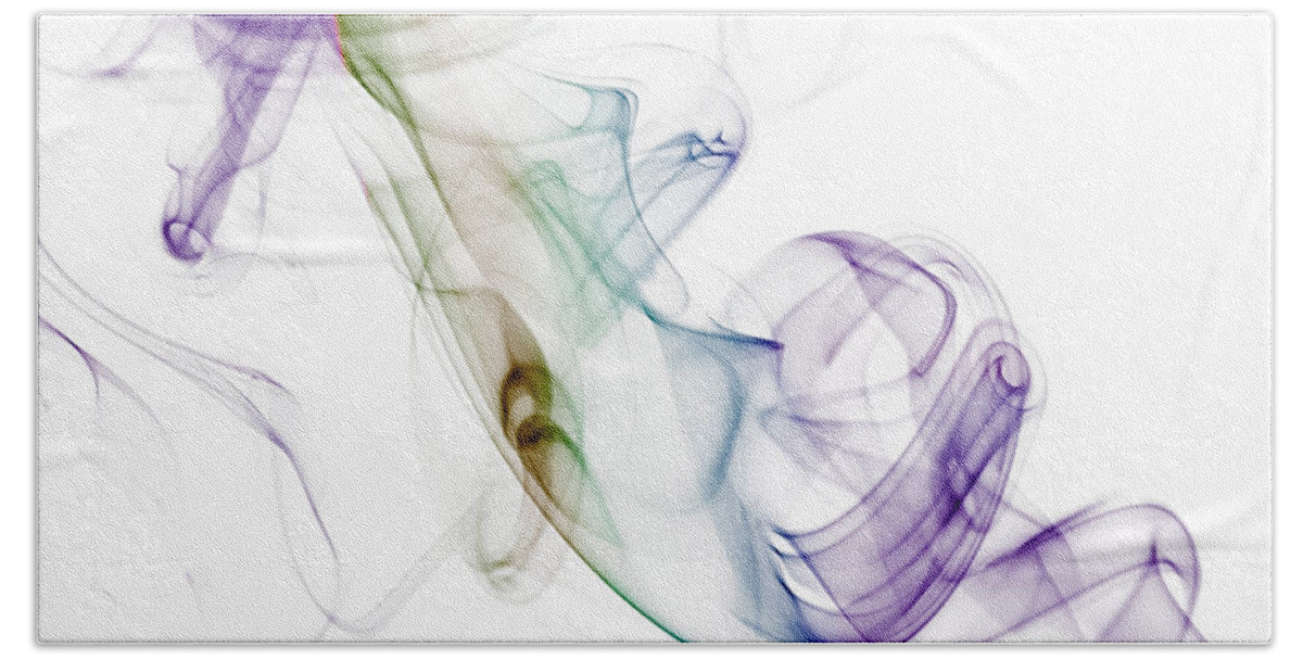 Smoke Hand Towel featuring the photograph Smoke Seahorse by Nailia Schwarz