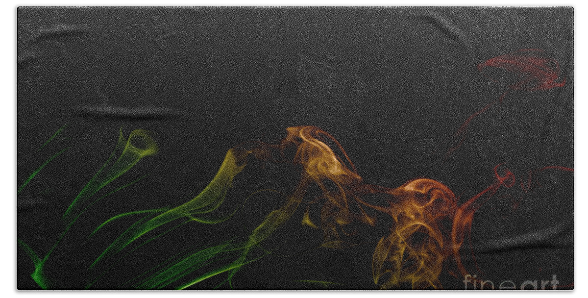 Abstract Hand Towel featuring the photograph smoke XXXI by Joerg Lingnau