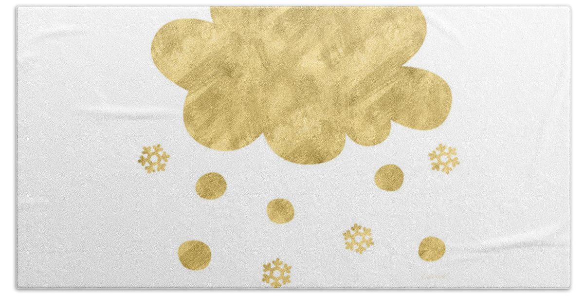 Snow Hand Towel featuring the mixed media Snow Cloud- Art by Linda Woods by Linda Woods