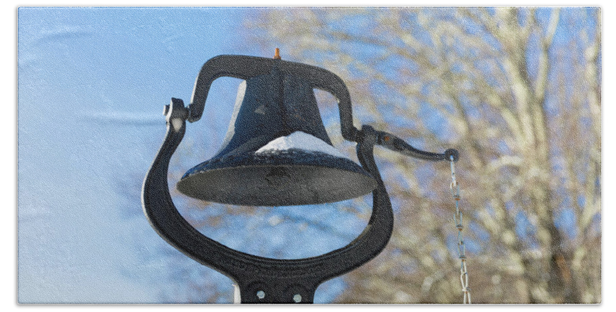 Bell Hand Towel featuring the photograph Snow Covered Bell by D K Wall