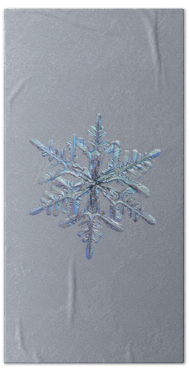 Snowflake Bath Towel featuring the photograph Snowflake macro photo - 13 February 2017 - 1 black by Alexey Kljatov
