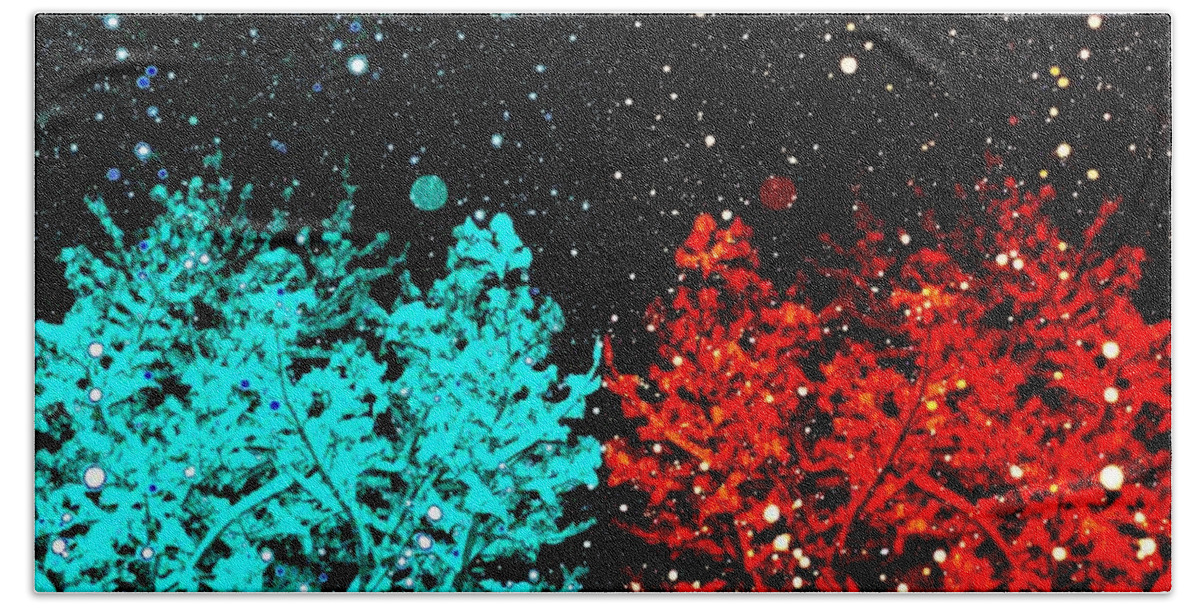 Abstract Bath Towel featuring the mixed media Snowstorm Dreamin' by Will Borden