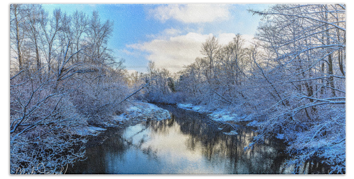 Snow Hand Towel featuring the photograph Snowy Creek by Mark Joseph