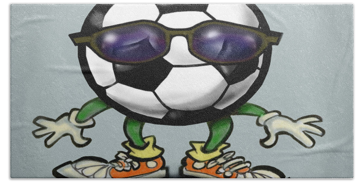 Soccer Bath Towel featuring the digital art Soccer Cool by Kevin Middleton