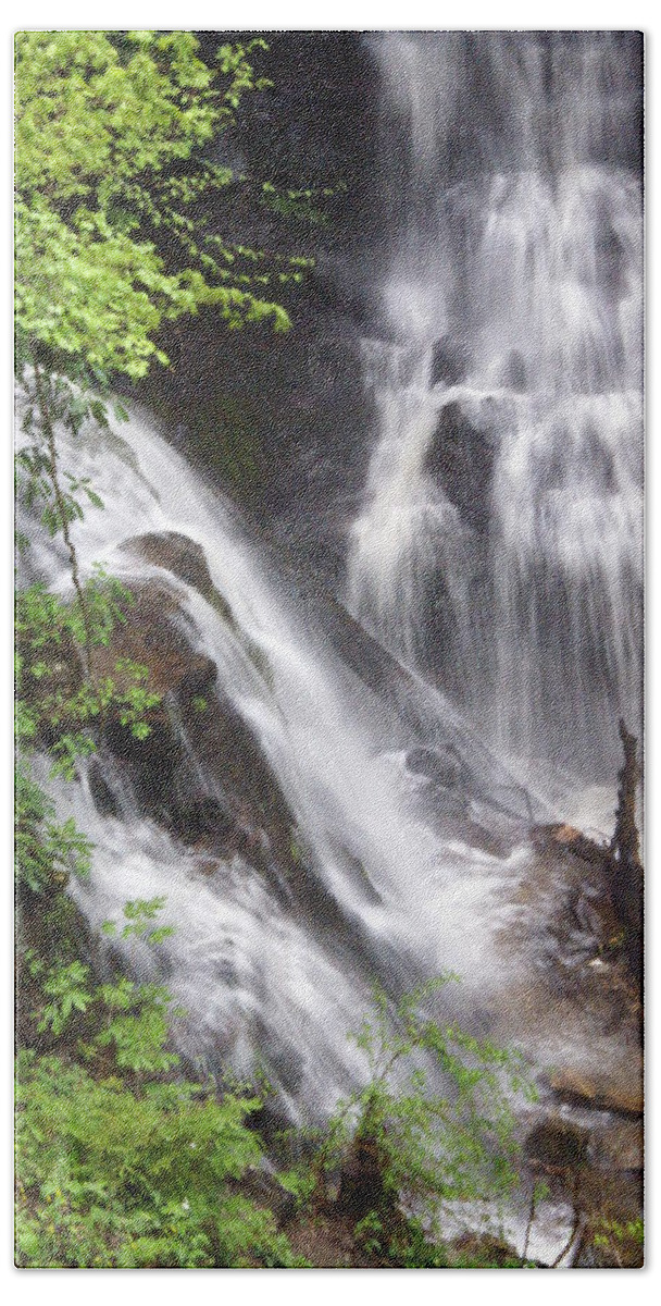 Soco Galls Bath Sheet featuring the photograph Soco Falls 2 by Marty Koch
