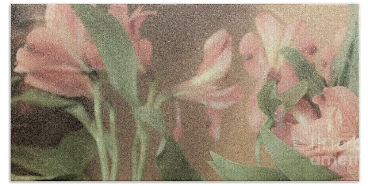 Soft Lilies Bath Towel featuring the digital art Soft Lilies by Elizabeth McTaggart