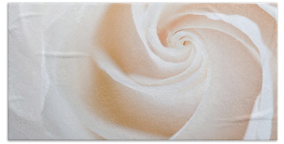 White Roses Bath Towel featuring the photograph Soft Swirls by Susan Candelario