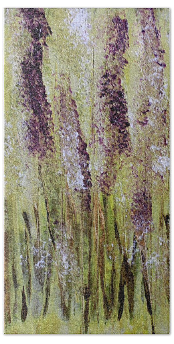 Flower Bath Towel featuring the painting Softly Swaying by April Burton