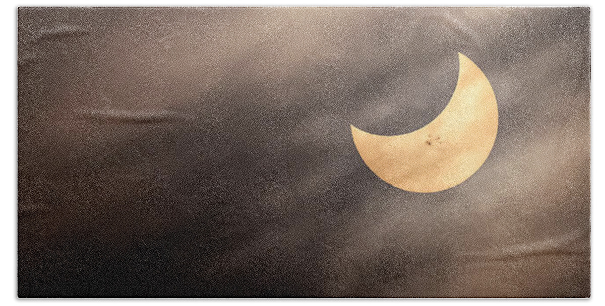 Astronomical Bath Towel featuring the photograph Solar Eclipse by Rikk Flohr
