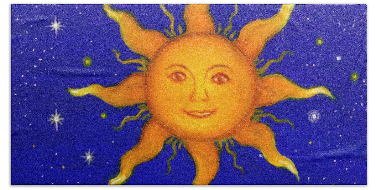 Sun Hand Towel featuring the painting Soleil by Sandra Estes
