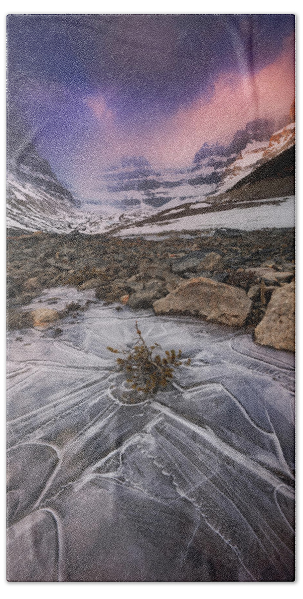 Canadian Rockies Hand Towel featuring the photograph Somewhere in the Canadian Rockies by Dan Jurak