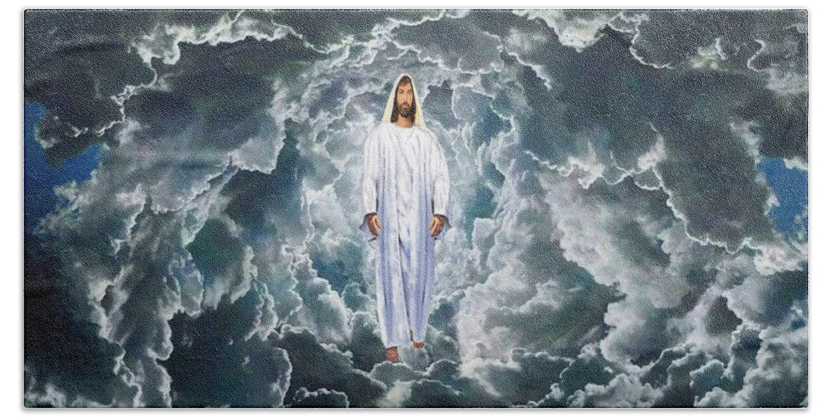 Jesus Hand Towel featuring the digital art Son of Man by Michael Rucker