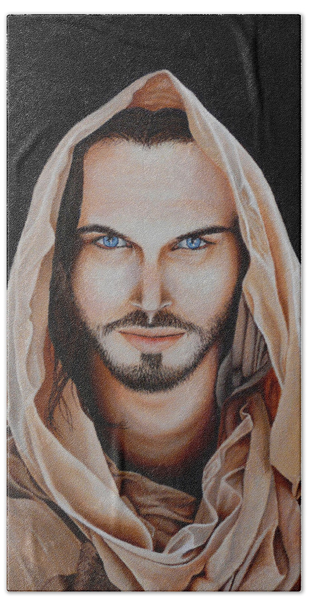 Christ Bath Towel featuring the painting Son of Man by Vic Ritchey