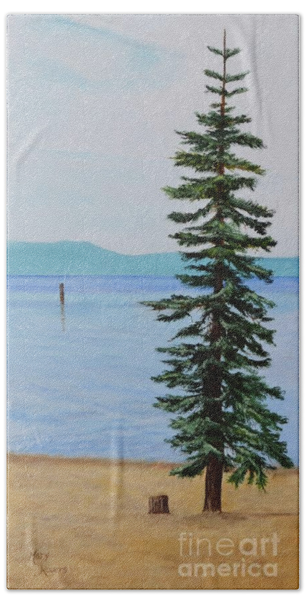 California Bath Towel featuring the painting South Lake Tahoe by Mary Rogers