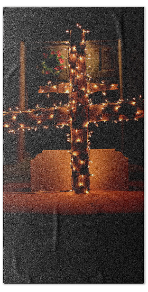 Cross Hand Towel featuring the photograph Southwestern Christmas by David Diaz