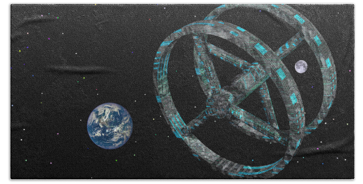 Space Bath Towel featuring the photograph Space Base by Mark Blauhoefer