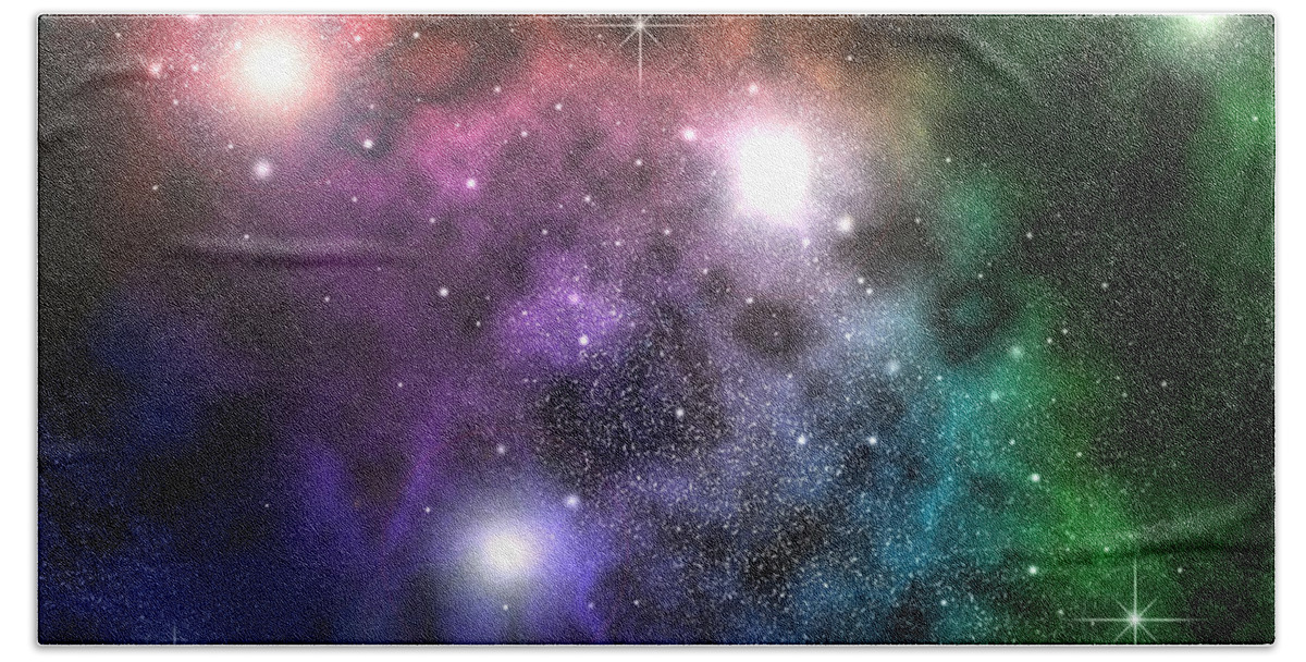 Space Bath Towel featuring the digital art Space Clouds by Phil Perkins