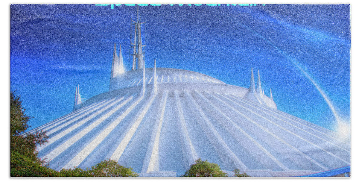 Space Mountain Hand Towel featuring the photograph Space Mountain Poster Version by Mark Andrew Thomas