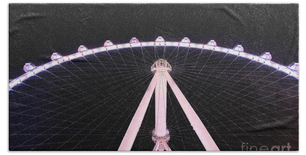 Las Vegas Hand Towel featuring the photograph Space Wheel by Steve Ondrus