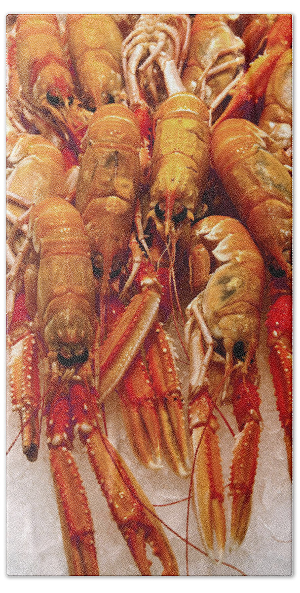 Crayfish Bath Sheet featuring the photograph Spanish Crayfish by Steven Sparks