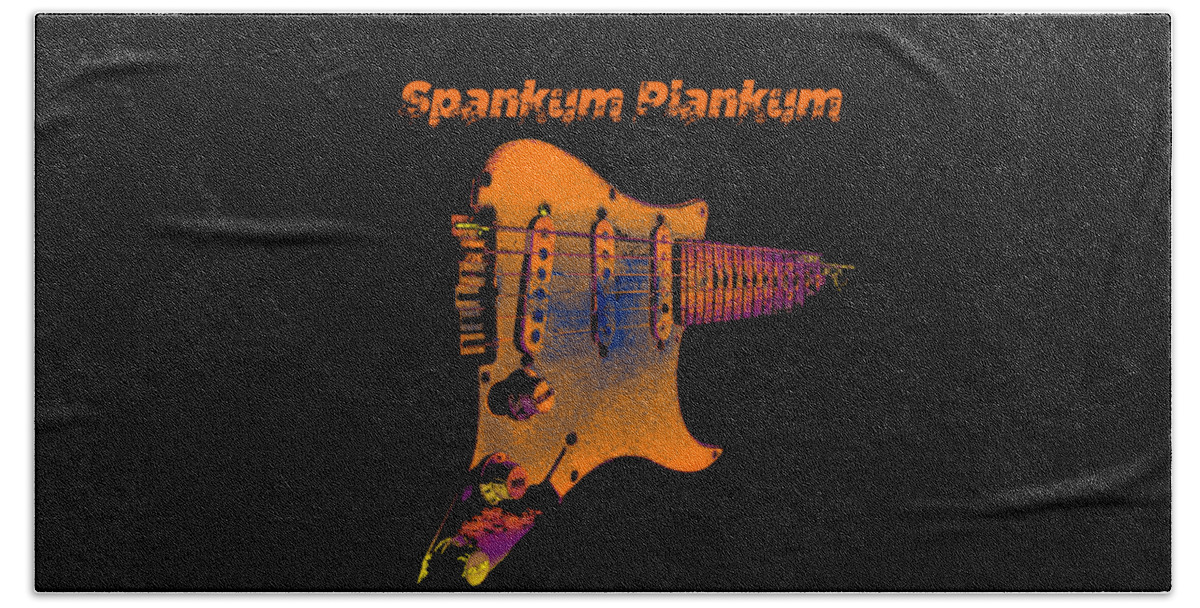 Fender Bath Towel featuring the digital art Spankum Plankum by Guitarwacky Fine Art