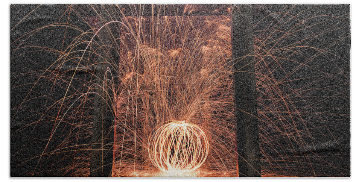 Steel Wool Bath Towel featuring the photograph Sparking Orb by American Landscapes