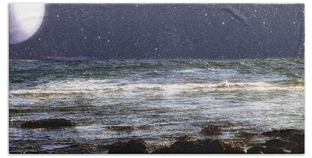 Landscape Bath Towel featuring the painting Sparkling Sea by RC DeWinter