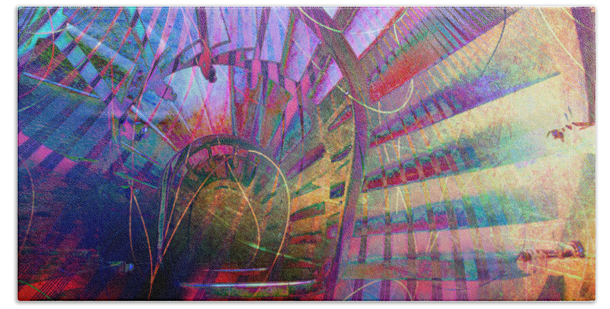 Spiral Bath Towel featuring the digital art Spiral Staircase by Barbara Berney