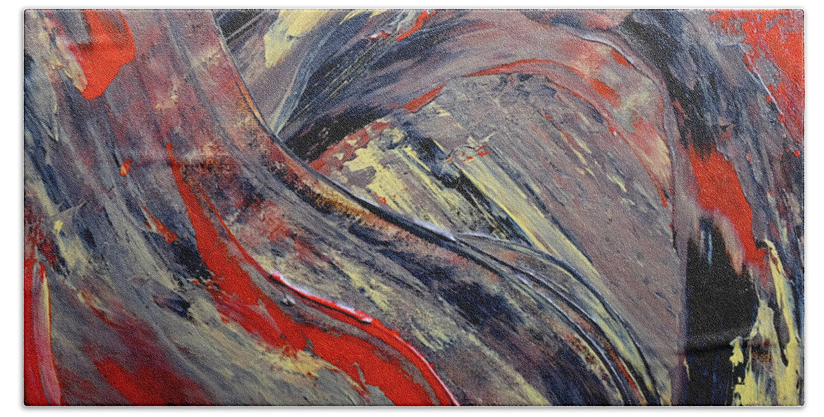 Abstract Bath Towel featuring the painting Spirit by Dick Bourgault