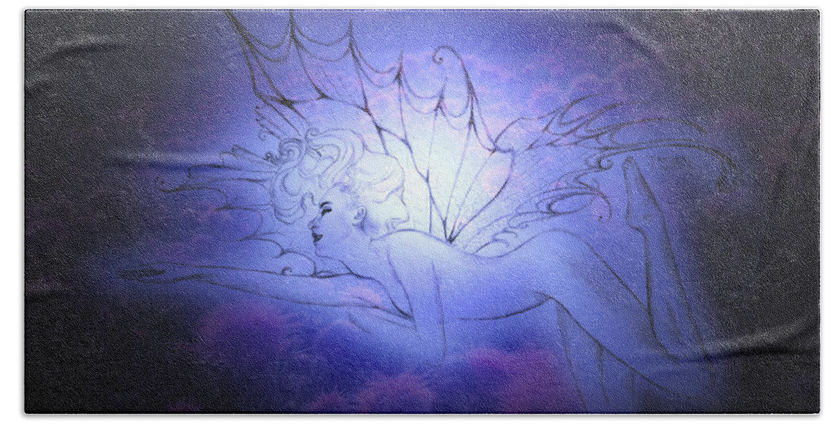 Fairy Bath Towel featuring the painting Spirit Fay by Ragen Mendenhall