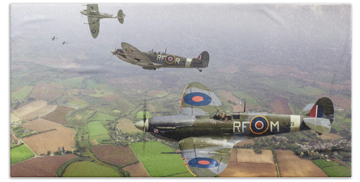 Spitfire Hand Towel featuring the photograph Spitfire sweep cropped by Gary Eason