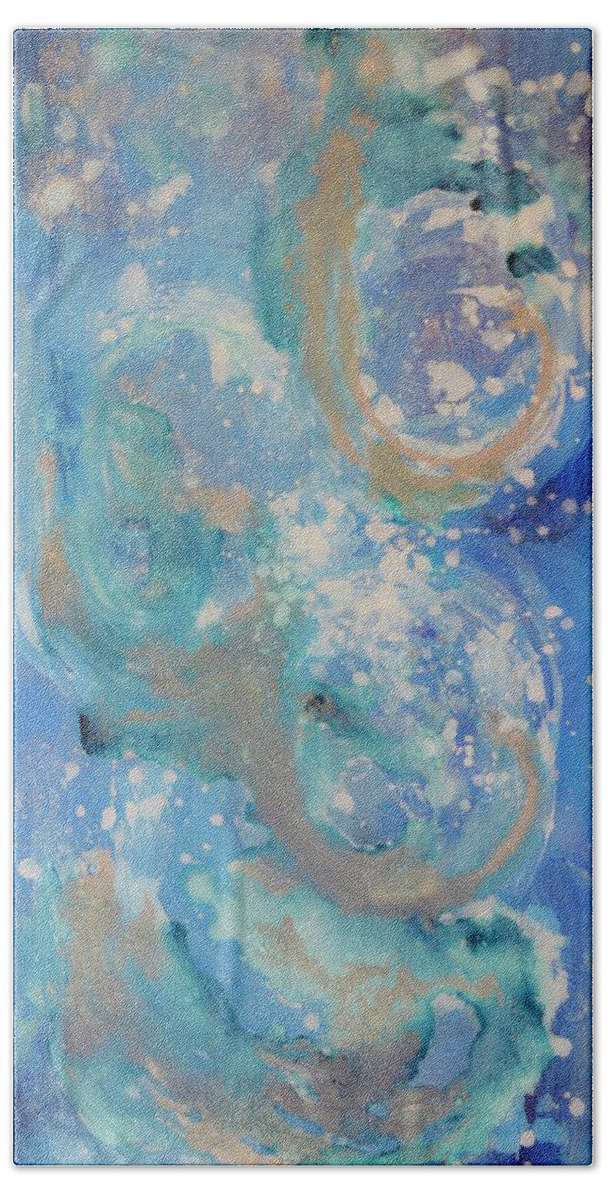 Blues Hand Towel featuring the mixed media Splash by Melissa Torres