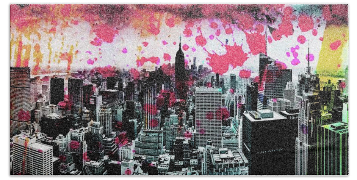 Empire State Building Hand Towel featuring the photograph Splatter Pop by Az Jackson