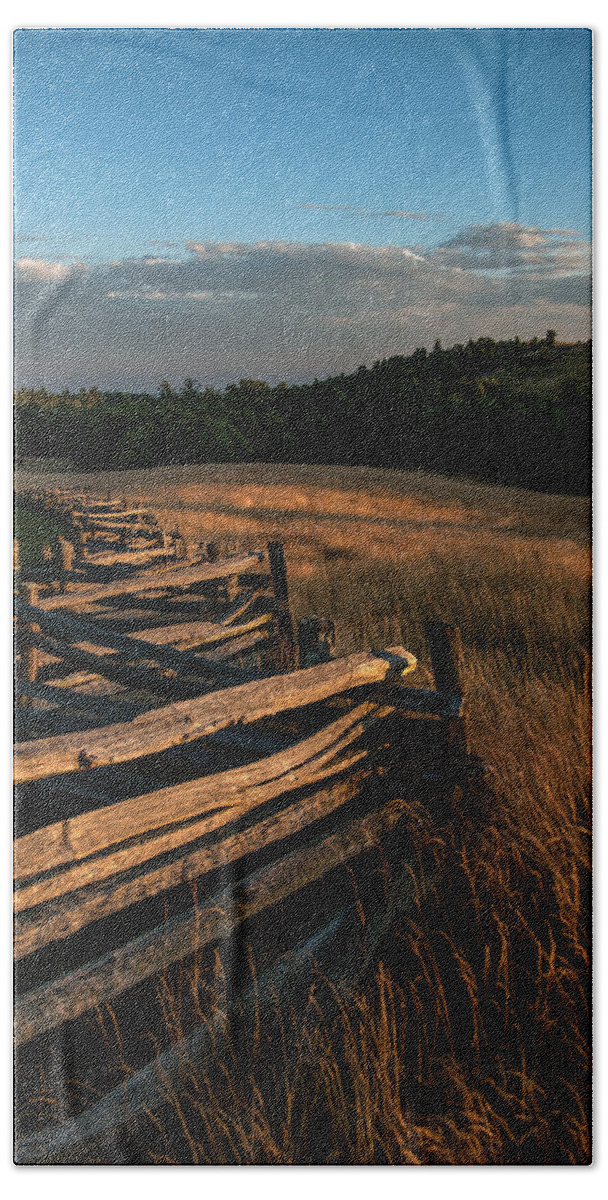 Doughton Park Hand Towel featuring the photograph Split Rail Fence at Doughton Park on the Blue Ridge Parkway by John Harmon